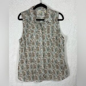 Stetson Paisley Button-Down Sleeveless Shirt - Brown and Cream. This pattern!
